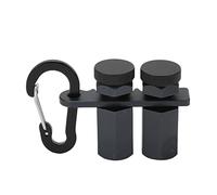 Stair Gauge, Tall Stair Gauges for Framing Square with Holder, Carabiner Stair guages Knobs Tool,Aluminum Alloy Hex Flat Gauge with Thumb Screw for Framing Square and Rafter (Black)