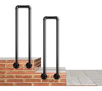 Stair handrail 1 Step U Type Safety Stair Railing Transition Handrail for Indoor Outdoor Stairs, Iron Stair Handrails for Terraces, Garden Villas, Balconies, Black (Size: 45cm (1.5