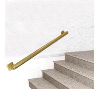 Stair Handrail Bannister 30cm - 600cm Galvanized Iron Pipe Staircase Railing, Wall Mounted Black/White/Gold Industrial Square Pipe Balusters, Non-Slip Hand Rails(Gold,16.4ft/500cm)