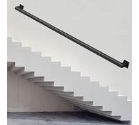 Stair Handrail for Indoor and Outdoor - Wall Mount Industrial Iron Square Pipe Staircase Railing - 1ft-20ft Metal Iron Banister Non-Slip Grab Bar(7ft/210cm)