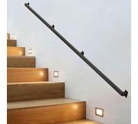Stair Handrail for Indoor/Outdoor, 30cm - 600cm Black Metal Galvanized Iron Square Pipe Hand Rail for Wall Mount Railing(4ft/120cm)