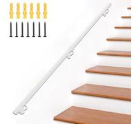 Stair Handrail Kit, Galvanized Metal Pipe Railing for Indoor/Outdoor Steps, Wall Mounted Safety Banister