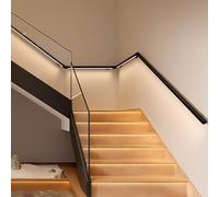 Stair Handrail Lights -LED Handrail Kit - Complete Indoor/Outdoor Hand Rail for Steps - Aluminum Grab Bar with Wall Brackets(19.7"/0.5m)
