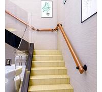 Stair handrail Solid Wood Stair handrail for The Elderly, Natural Pine Wood handrail and Iron Bracket for Disabled, Elegant Non-Slip Stair Railing for kindergartens (Size : 17ft)