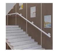 Stair Handrail Stair Railings Sturdy Safety Wall Mount Support Metal Handrails for Outdoor Steps for Decks, Porch, Mobile Homes, Short Stairway,White 5ft/150cm