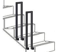 Stair handrail U-Shaped Square Tube handrails in Transition Area, Home Decoration handrails with mounting kit, Black Stair handrails, Railing Suitable for 1 Staircase (Size : 90cm(