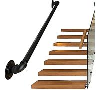 Stair Handrail Wall Mounted Steps Safe Nonslip Grab Bars,/Kid Round Galvanized Pipe, Easy to Install Attic Banister/12Ft