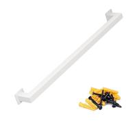 Stair handrailIndoor Outdoor Stair Railing Handrails Grab Bar Wrought Iron Stair Handrail with Wall Mount White Square Tube Hand Railing