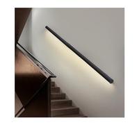 Stair Handrails Banister Kit - LED Handrails for Indoor Stairs, Illuminated Handrail with LED Lighting Systems, Rustic Black Industrial Pipe Railing, Hand Railings for Home(Warm Light,59in/150cm)