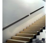 Stair il for Indoor/Outdoor Steps Black Metal & Stainless Steel Safety Railing Support Set 5.1cm Diameter 180cm Length il for Secure Staircase Solutions