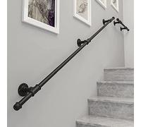Stair il for Indoor/Outdoor Use - Adjustable 90/120/150/180 cm - Durable Pipe Safety Rail with Mounting Brackets for Secure Wall Installation - 14ft (420 cm) Length