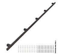 Stair il Kit - 90cm to 4m Adjustable Metal Rail with Wall Brackets & Screws - Sturdy Support for Staircase Safety - Ideal for Home & Commercial Use