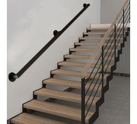Stair Il WallMounted Metal Tube Support Bar for Indoor/Outdoor UseAdjustable Lengths: 80cm 1m 120cm 1.8m 2.4m 3.6m 4.2m 6mDurable Black Stair Safety Rail