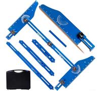 Stair Layout Tool Supporting Accurate Step Replication In Timber Frame, Concrete, And Mixed-Material Stair Projects(Blue Stair Gauge)