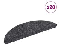 Stair Mat 20 pcs Dark Grey 56x17x3cm Needle-Punched Polypropylene Non-Slip Set.