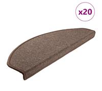 Stair Mat 20pcs Coffee Brown 100% PP Tufted Half-Round 65x24x4cm Grip Non-Slip