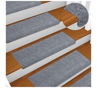 Stair Mat 30pcs Light Grey 65x21x4cm Needle-Punched Polypropylene 3mm pile 500g