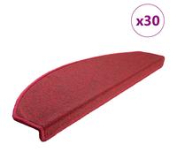 Stair Mat 30pcs Red 65x24x4cm 100% PP Tufted Non-Slip Washable Adhesive Pack Set