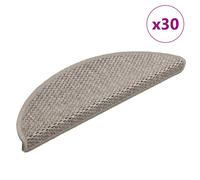 Stair Mat 30pcs Silver Sisal-Look Fabric 89% Polypropylene 56x17x3cm Non-Slip