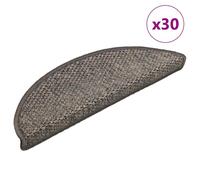 Stair Mat 56x17x3cm Grey Beige Fabric Sisal-Look Non-Slip Washable 30pcs GripKit