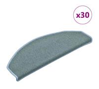 Stair Mat 65x24x4cm Sea Blue 100% PP Tufted Non-Slip Washable Half-Round Pack 30