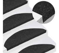 Stair Mat Non-Slip Black 65x22.5x3.5cm Needle Felt Fabric Self-Adhesive Pack30s