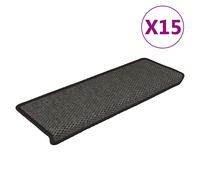 Stair Mat Self-Adhesive Anthracite 65x21x4cm Sisal-Look Fabric Set15 89%PP Wash