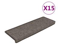 Stair Mat Self-Adhesive Fabric Sisal Look Grey Beige 65x21x4cm 30pcs Poly-Cotton
