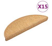 Stair Mat Self-Adhesive Platina Sisal-Look 56x17x3cm Fabric 30pcs 89%polyprop5%