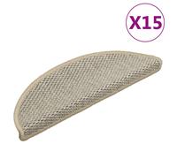 Stair Mat Self-Adhesive Sisal-Look Light Green 56x17x3cm Fabric 30pcs 89%PP Wash