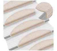 Stair Mat Set 10pcs Taupe 56x17x3cm 100% PP Tufted Non-Slip Washable With Tapes