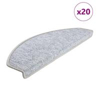 Stair Mat Set 20 pcs Light Grey 65x24x4cm 100% PP Tufted Non-Slip Washable Pack