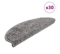 Stair Mat Set 30pcs Grey 65x21x4cm 100% PP Tufted Non-Slip Washable with Tape UK