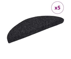 Stair Mat Set 5pcs Black 56x17x3cm Needle-Punched Polypropylene Non-SlipWithDots