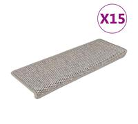 Stair Mat Silver Sisal-Look Fabric 65x21x4 cm Polypropylene 89%PP Pack of 30