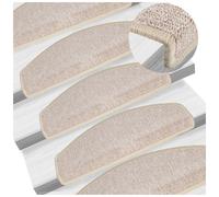 Stair Mat Taupe 65x24x4cm 100% PP Tufted Non-Slip Washable Adhesive Easy-Install