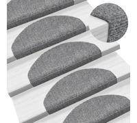 Stair Mats 10 pc Light Grey 65x21x4cm Needle Punch Fabric SelfAdhesive Washable