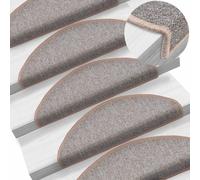 Stair Mats 10pc Light Brown 65x24x4cm 100% PP Tufted Washable With Adhesive Pack