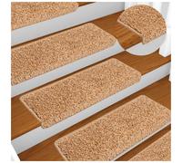 Stair Mats 10pc Set Beige 65x21x4cm Polypropylene Non-Slip Washable Tufted Grip