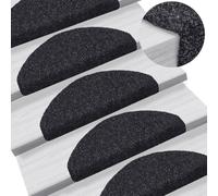Vidaxl Self-adhesive Stair Mats 10 Pcs Black 65X21X4 Cm Needle Punch, Black