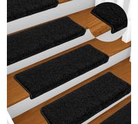 Stair Mats 10pcs Black 65x21x4cm Needle-Punched Polypropylene Non-Slip Washable