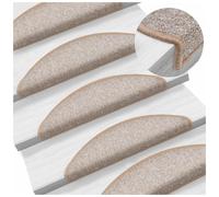Stair Mats 10pcs Light Brown 56x17x3cm 100% PP Tufted Non-Slip Washable Foldable