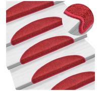 Stair Mats 10pcs Red 56x17x3cm 100% PP Tufted Non-Slip Washable Adhesive Grip XL