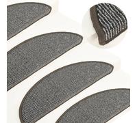 Stair Mats 15 pcs 56x17x3 cm Grey Half Round