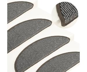 Stair Mats 15 pcs 56x17x3 cm Grey Half Round