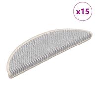 Stair Mats 15 pcs 56x17x3 cm Silver Half Round