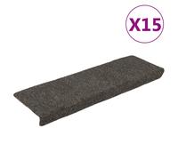 Stair Mats 15pc Anthracite 65x21x4cm Needle-Punched 100% Polypropylene Non-Slip