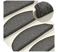 Stair Mats 15pcs Anthracite 56x17x3cm 100% PP Tufted Non-Slip Washable Anti-Slip
