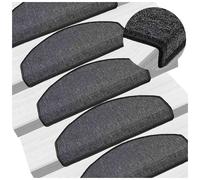 Stair Mats 15pcs Anthracite 65x24x4cm 100% PP Tufted Non-Slip Washable Foldable