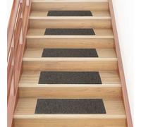 Stair Mats 15pcs Anthracite 76x20cm Needle-Punched Polypropylene Non-Slip Quiet
